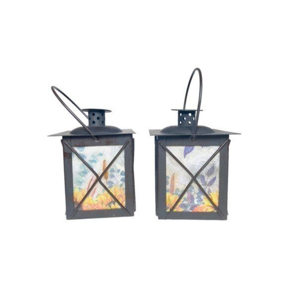 Artisan Crafted Metal Lantern Decoupaged with Sunflower Paper and  Hand Painted - Picture 9 of 11
